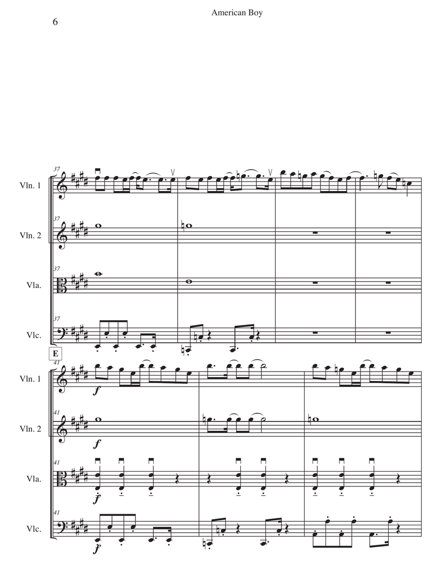 American Boy American Boy String Quartet scores gallery preview page 6
