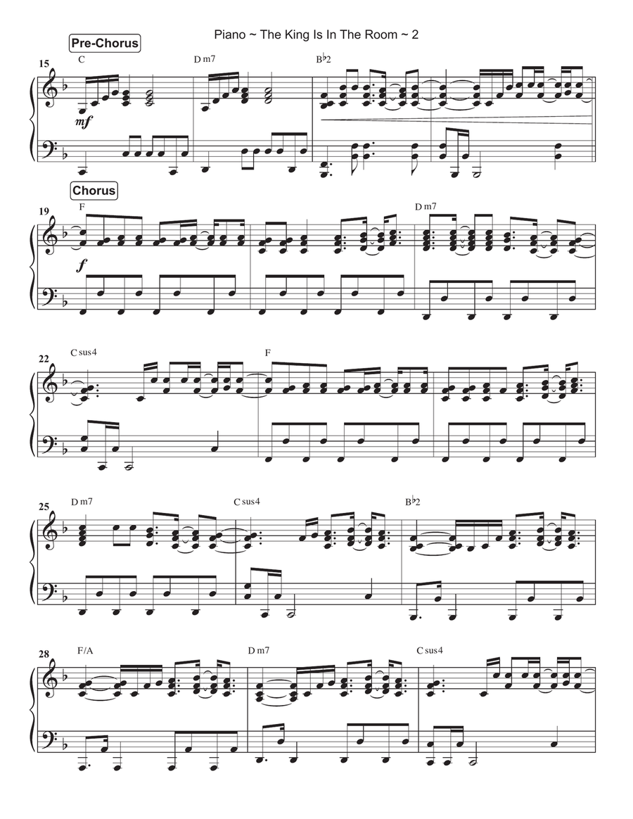 The King Is In The Room Piano Solo scores gallery preview page 3