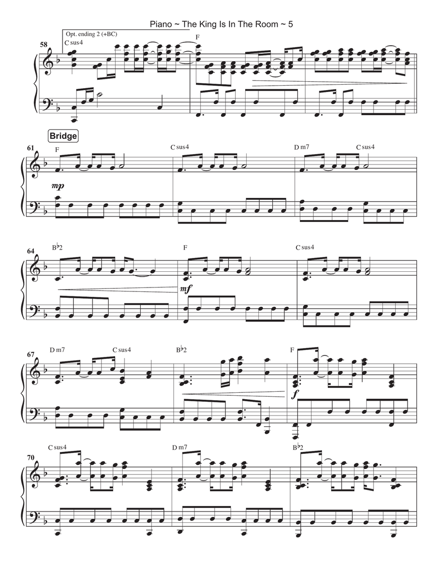 The King Is In The Room Piano Solo scores gallery preview page 6