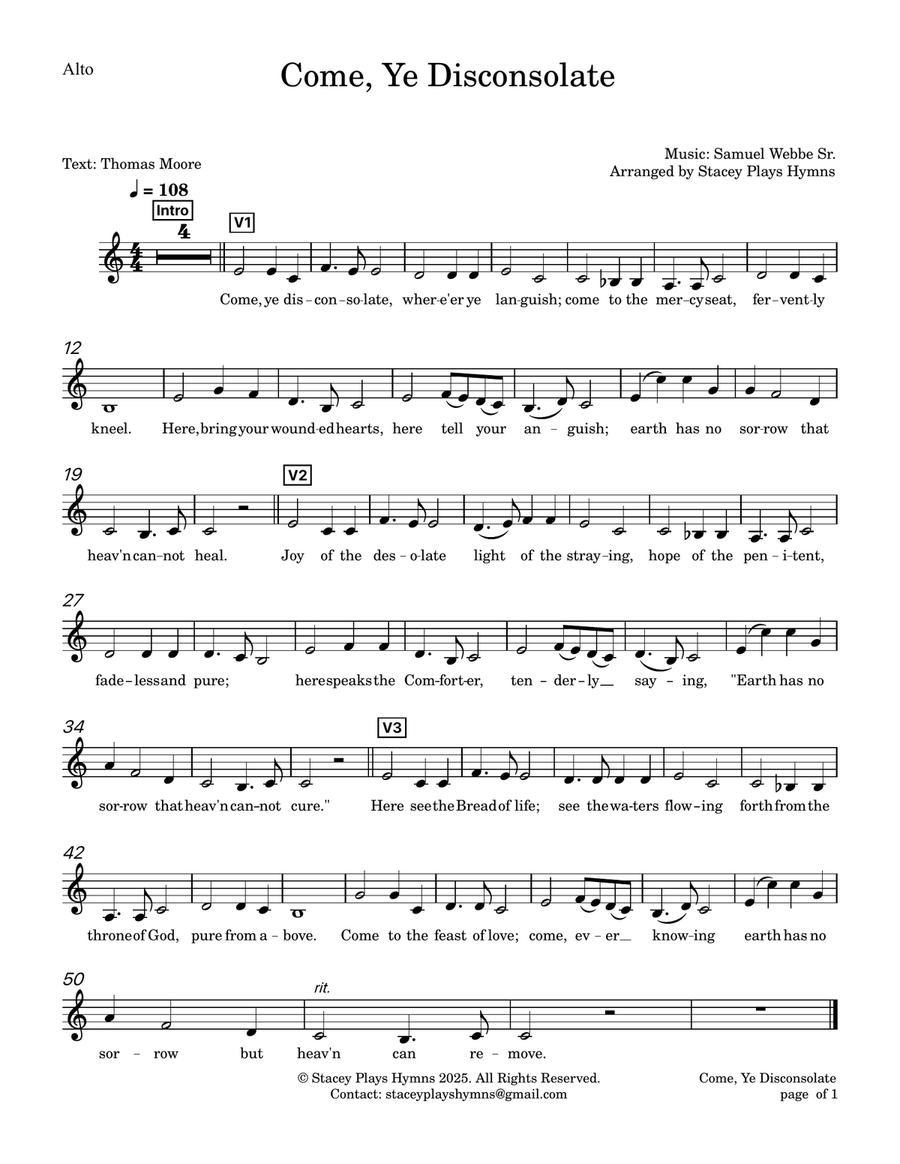 Come, Ye Disconsolate - Soprano Alto SA scores gallery preview page 3