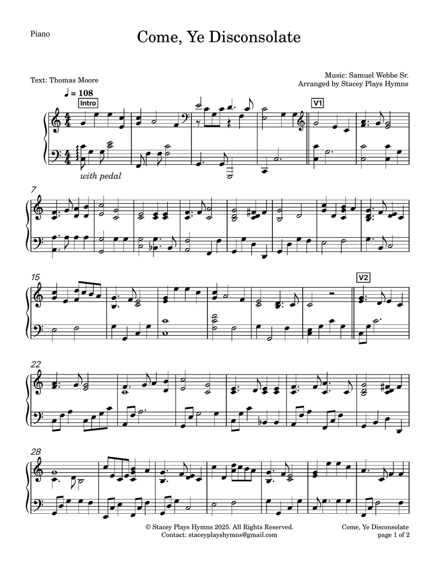 Come, Ye Disconsolate - Soprano Alto SA scores gallery preview page 4