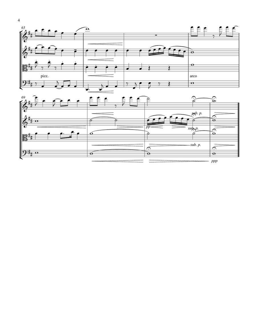 Medley: Mystical Magical with Beautiful Things and Forever And A Day String Quartet scores gallery preview page 4