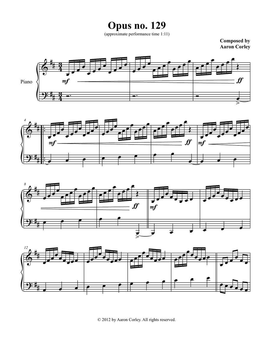 Opus no. 129 Opus no. 129 Piano, Vocal scores gallery preview page 2