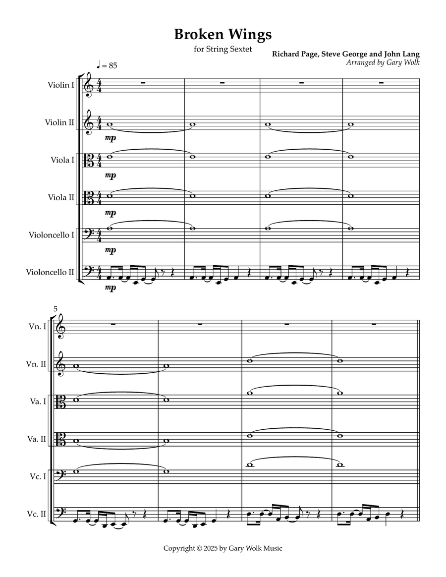 Broken Wings Broken Wings String Orchestra scores gallery preview page 1
