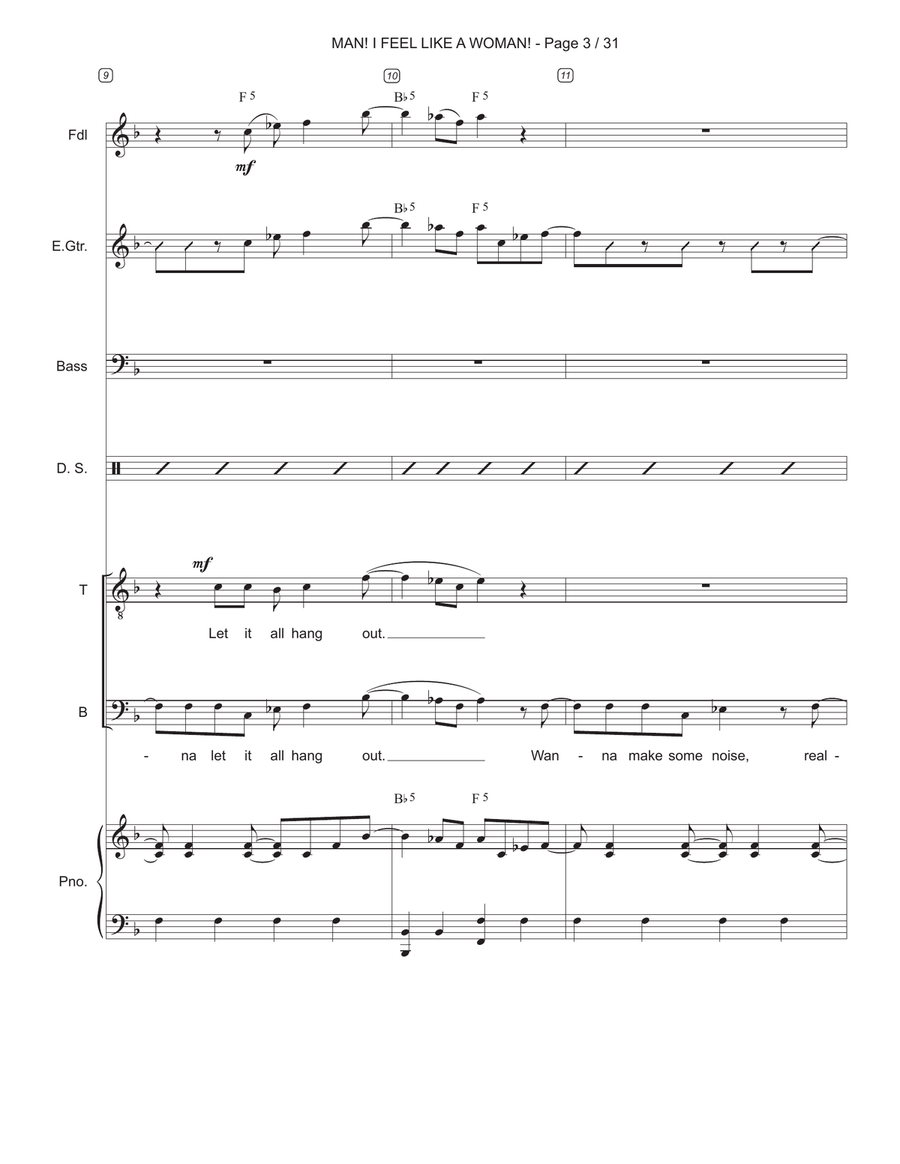 Man! I Feel Like A Woman! Small Ensemble scores gallery preview page 3