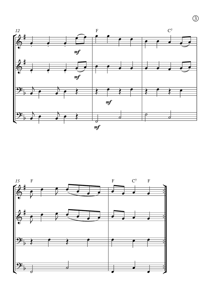Turkey in the straw Turkey in the straw Brass Quartet scores gallery preview page 3