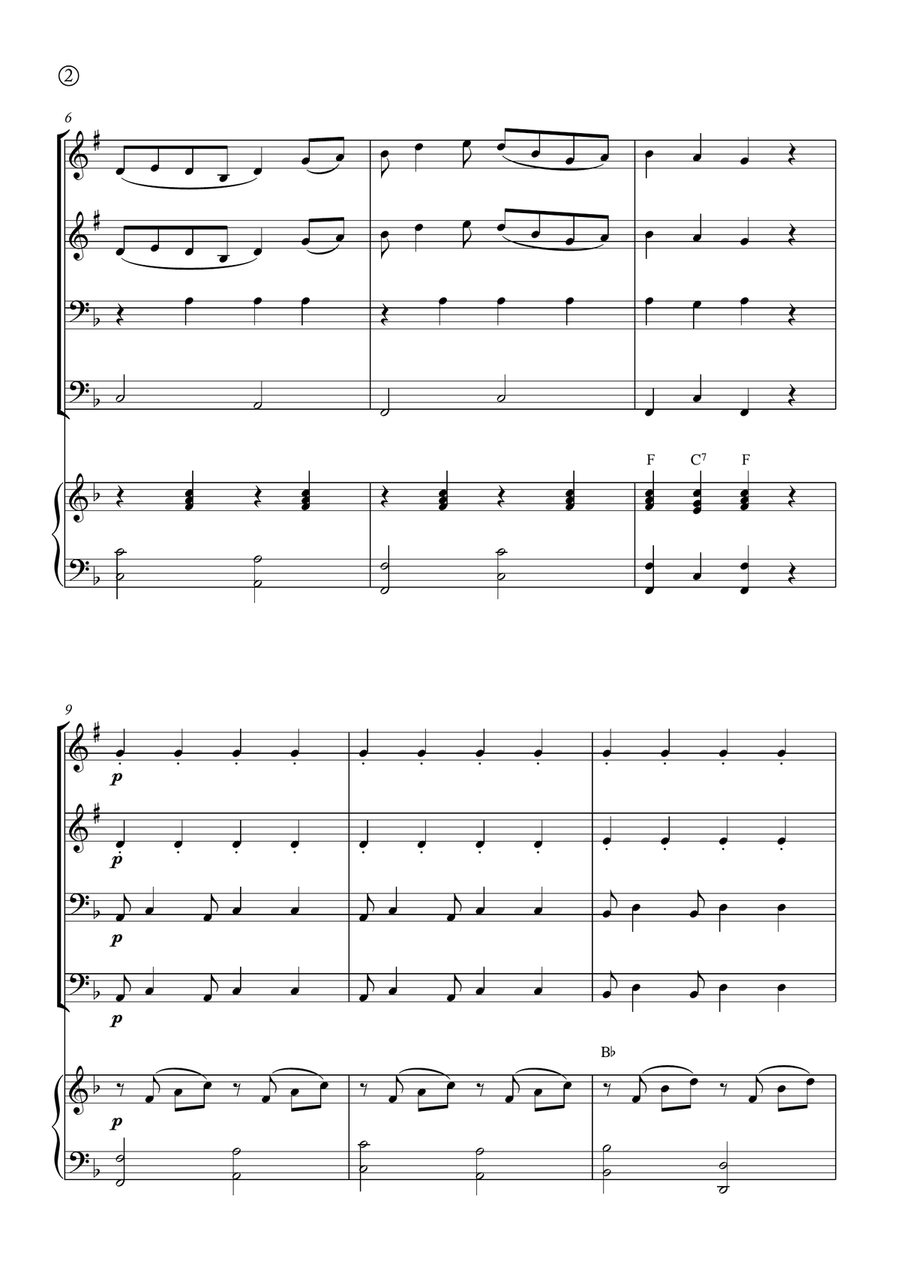 Turkey in the straw Turkey in the straw Brass Quartet scores gallery preview page 2