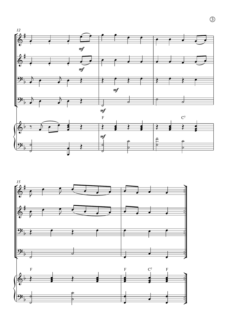 Turkey in the straw Turkey in the straw Brass Quartet scores gallery preview page 3