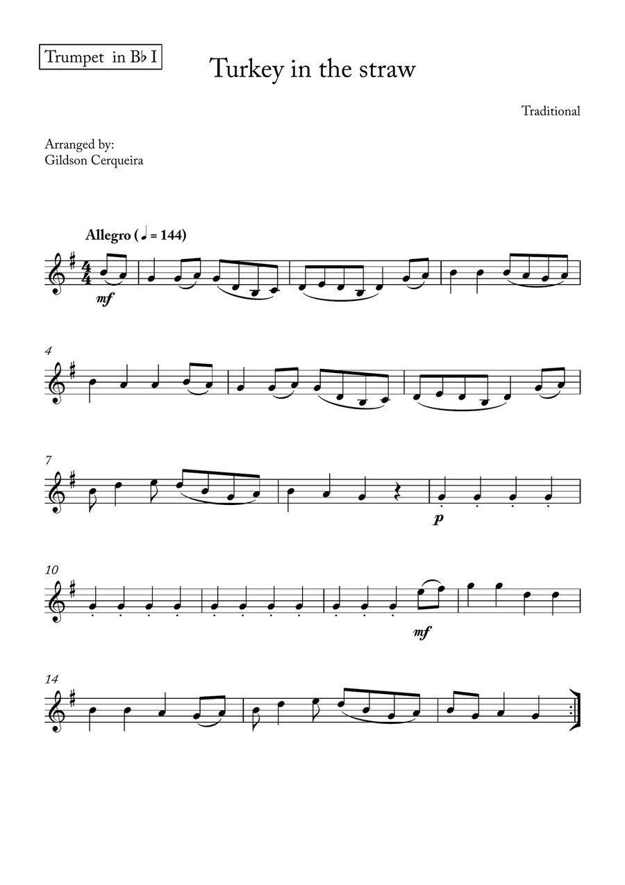 Turkey in the straw Turkey in the straw Brass Quartet scores gallery preview page 4