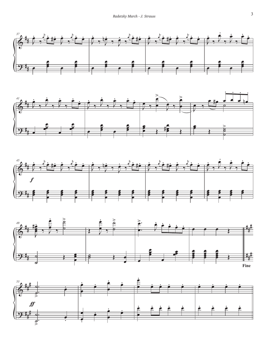 Radetzky March for Solo Piano Piano Solo scores gallery preview page 3