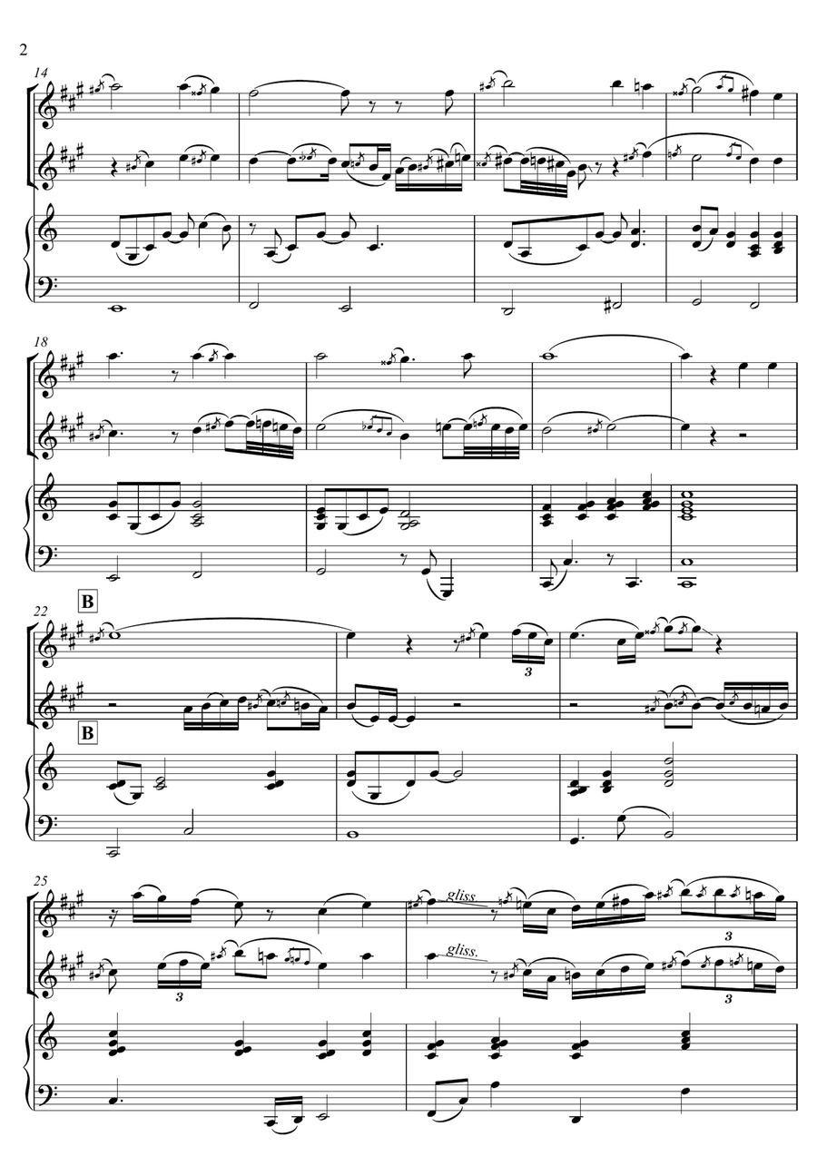 It is well with my soul - TRIO (2 Alto Saxophones & Piano) Woodwind Duet scores gallery preview page 2