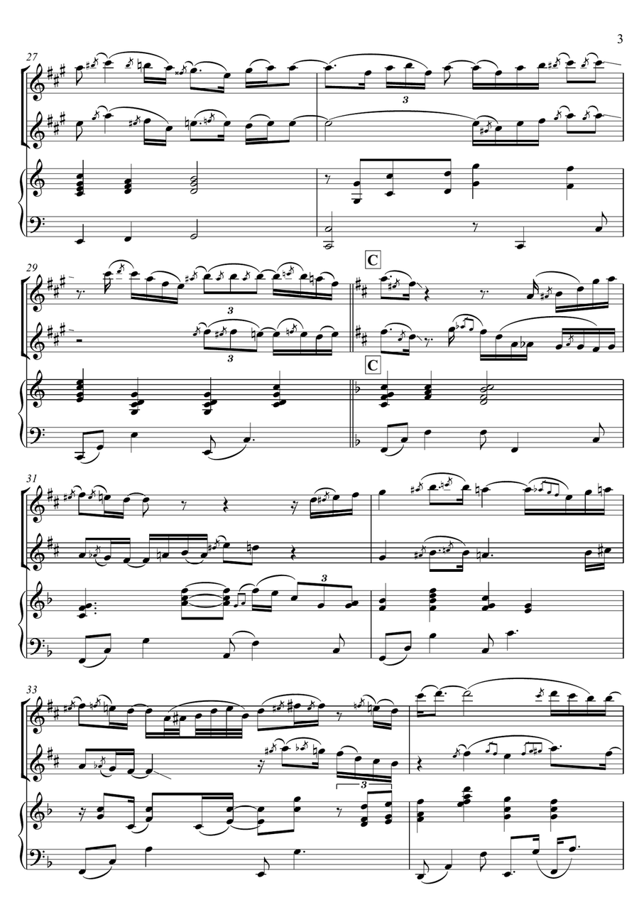 It is well with my soul - TRIO (2 Alto Saxophones & Piano) Woodwind Duet scores gallery preview page 3