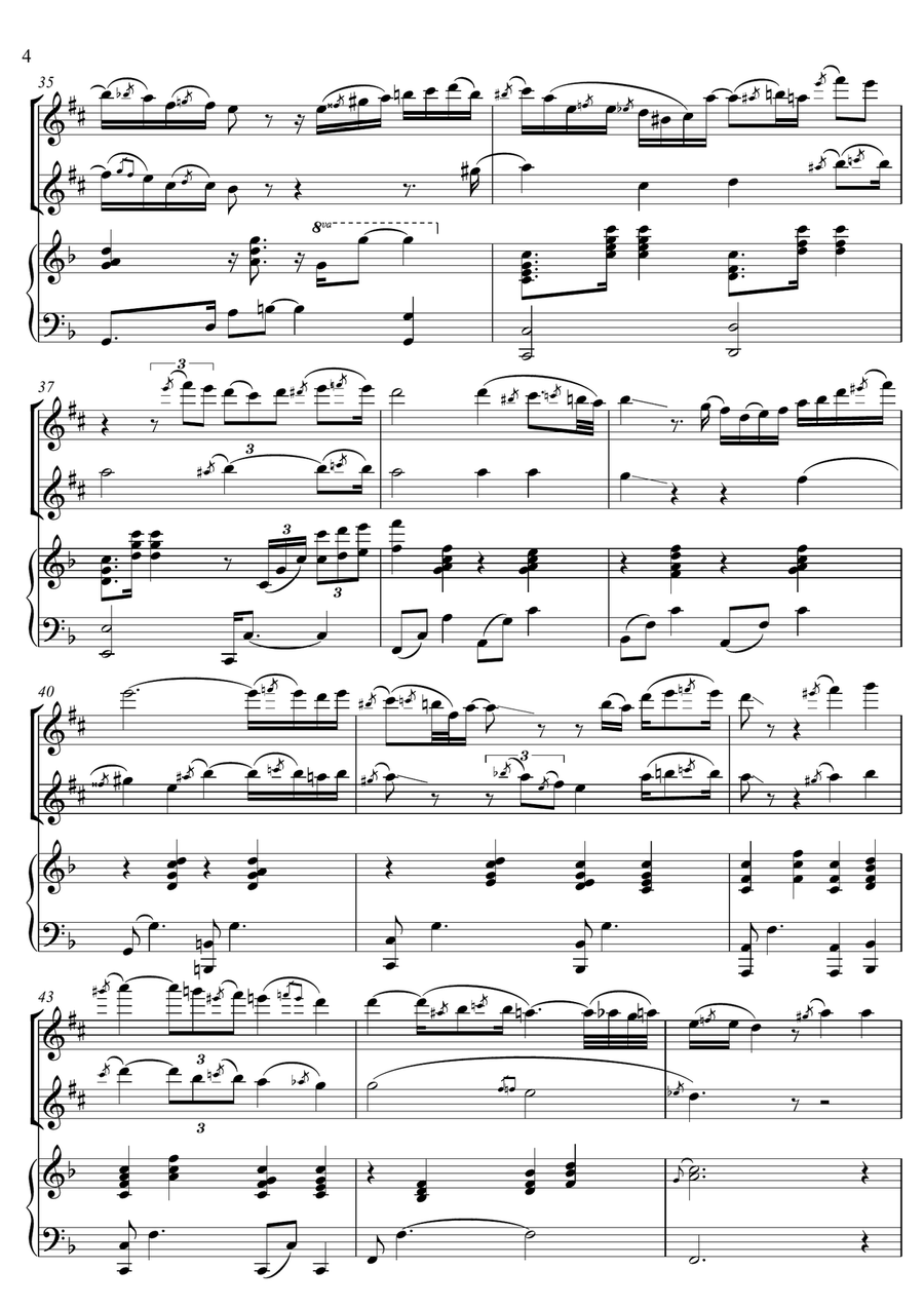 It is well with my soul - TRIO (2 Alto Saxophones & Piano) Woodwind Duet scores gallery preview page 4