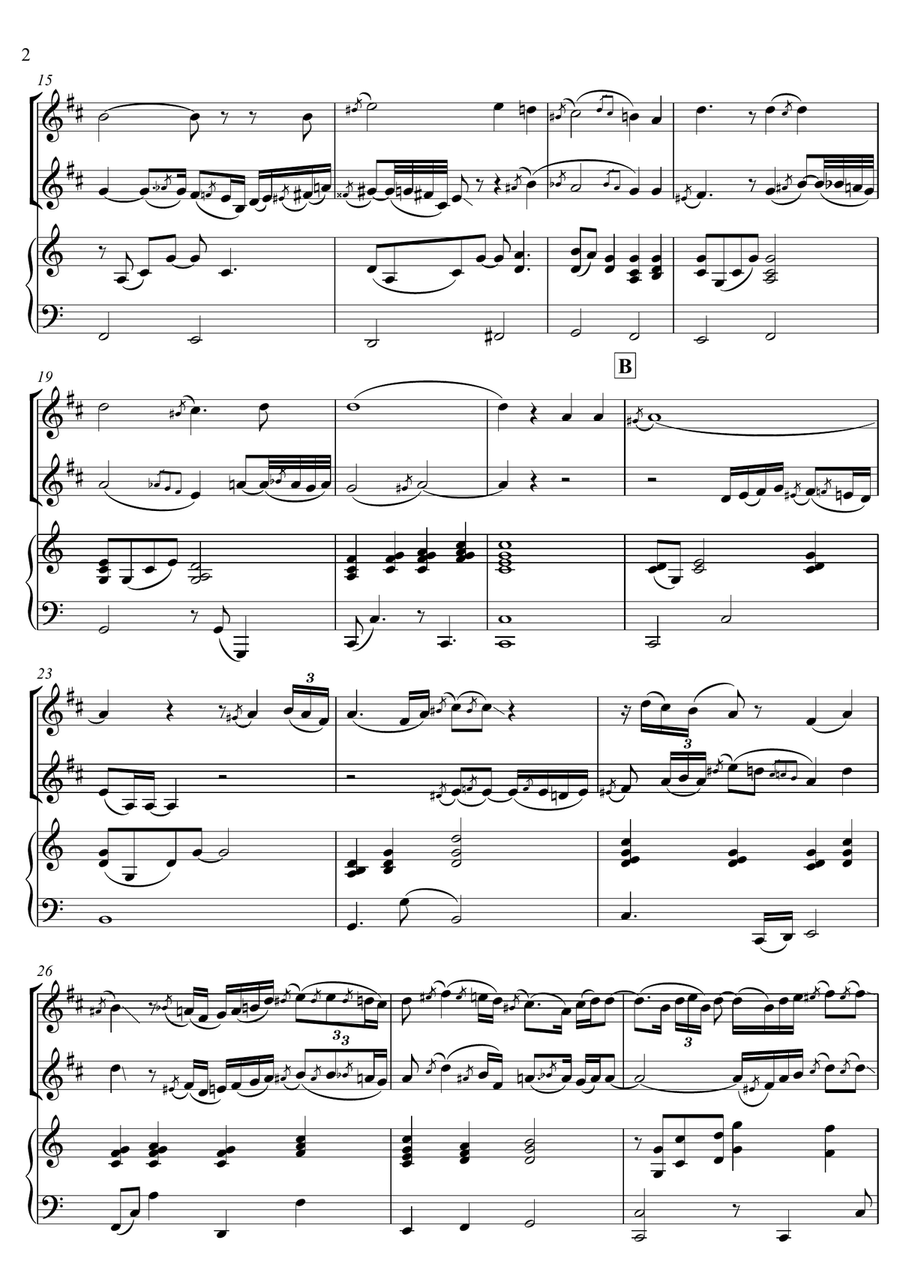 It is well with my soul - TRIO (2 Clarinets & Piano) Woodwind Duet scores gallery preview page 2