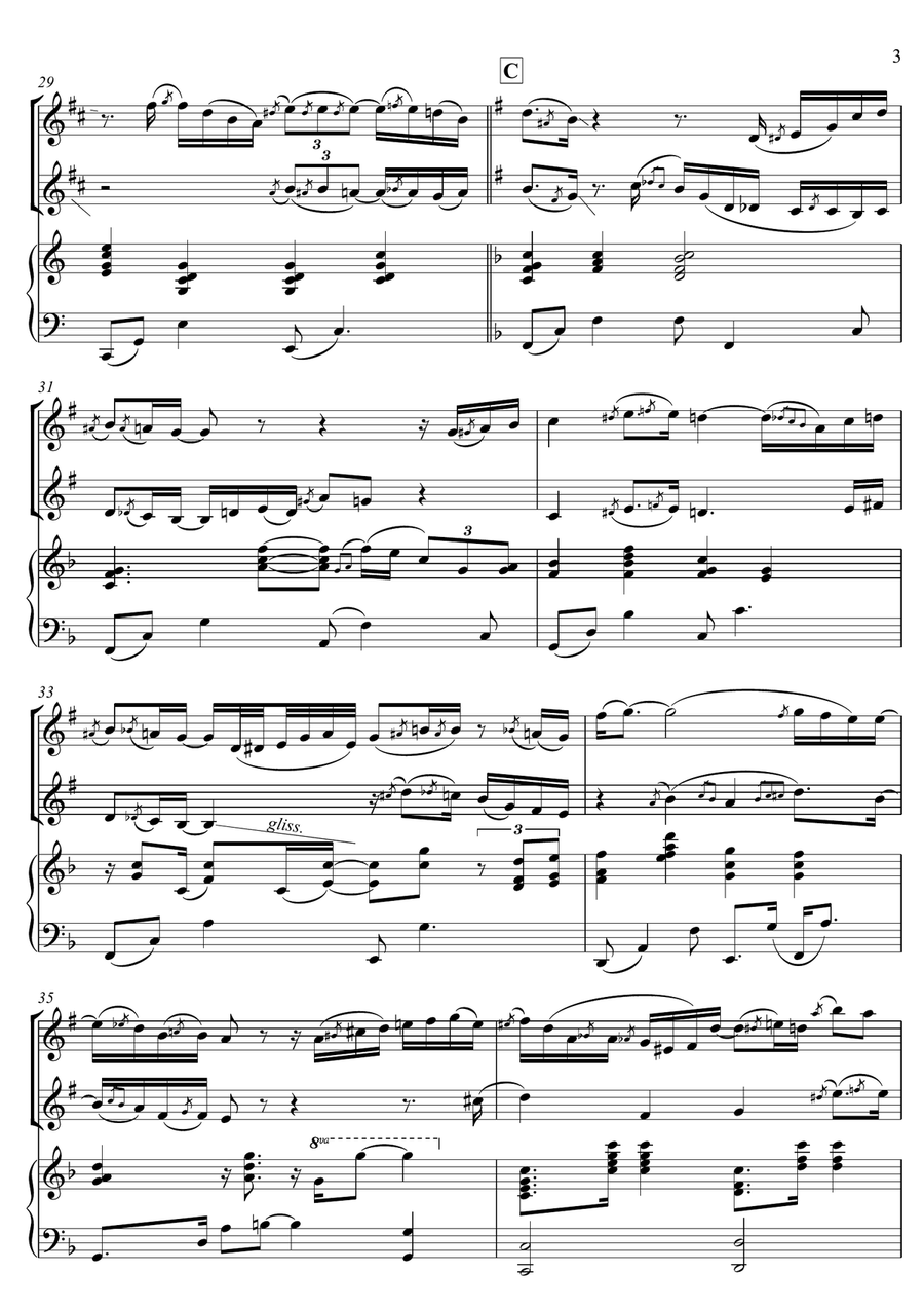 It is well with my soul - TRIO (2 Clarinets & Piano) Woodwind Duet scores gallery preview page 3