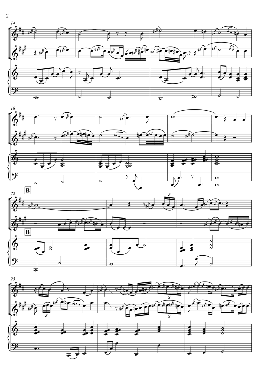It is well with my soul - TRIO (Clarinet, Alto Sax & Piano) Woodwind Duet scores gallery preview page 2