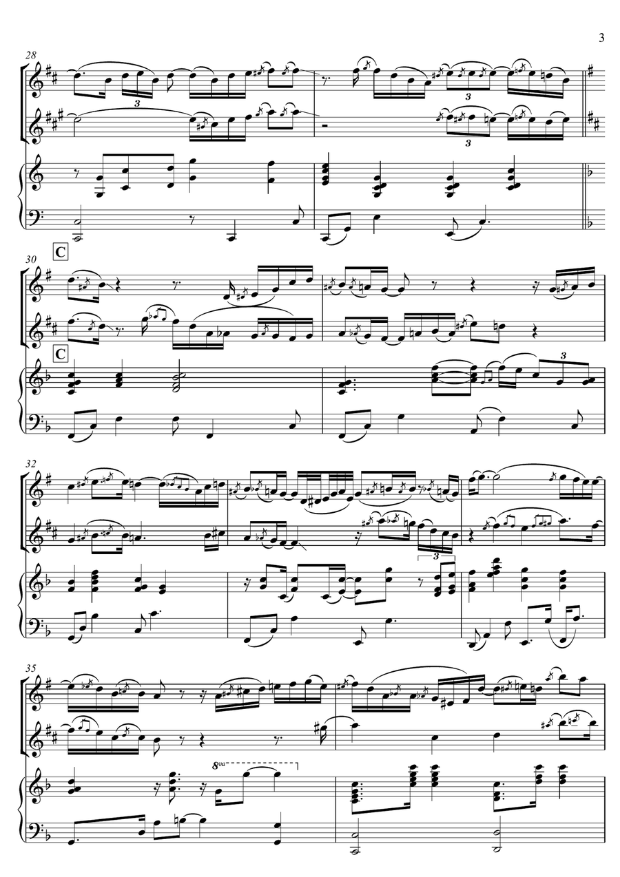 It is well with my soul - TRIO (Clarinet, Alto Sax & Piano) Woodwind Duet scores gallery preview page 3