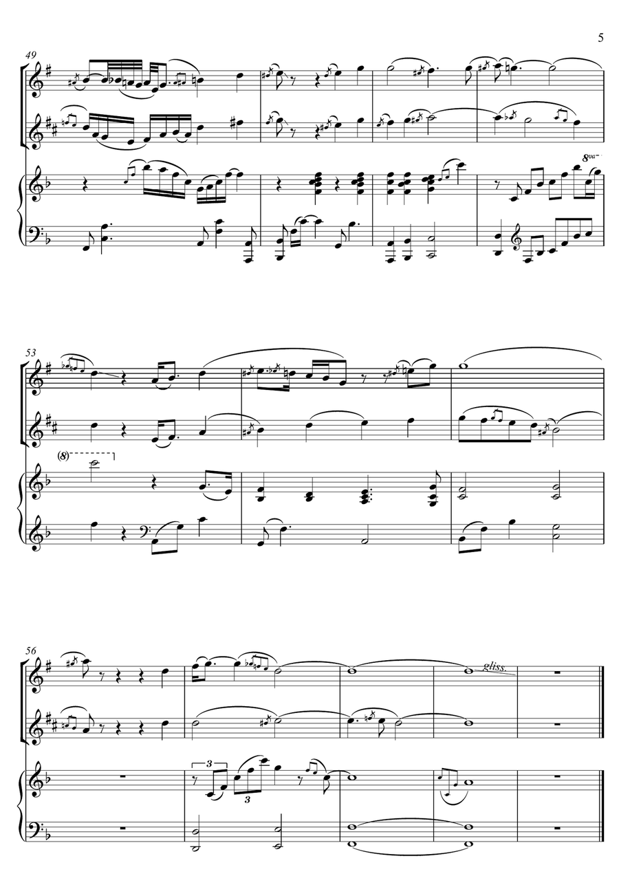 It is well with my soul - TRIO (Clarinet, Alto Sax & Piano) Woodwind Duet scores gallery preview page 5