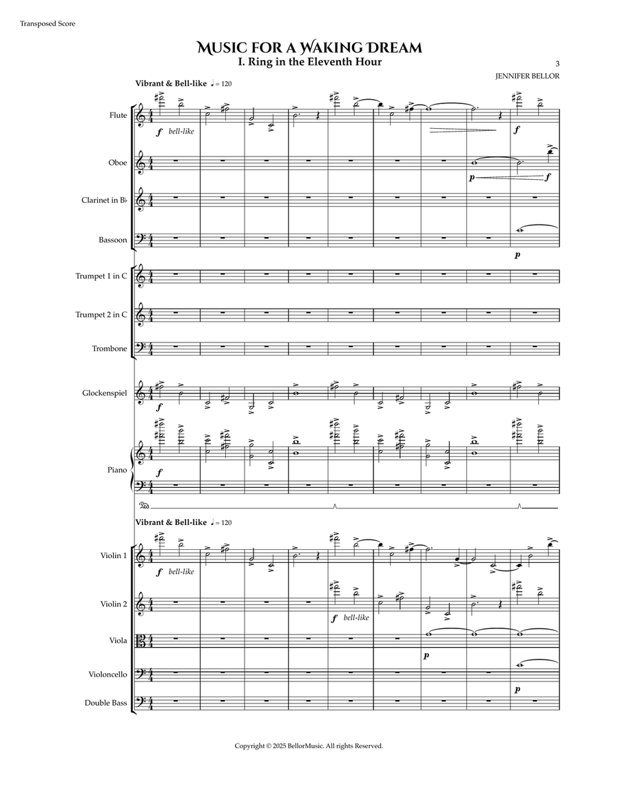 Music for a Waking Dream - sinfonietta/chamber orchestra - Score and Parts Chamber Orchestra scores gallery preview page 4