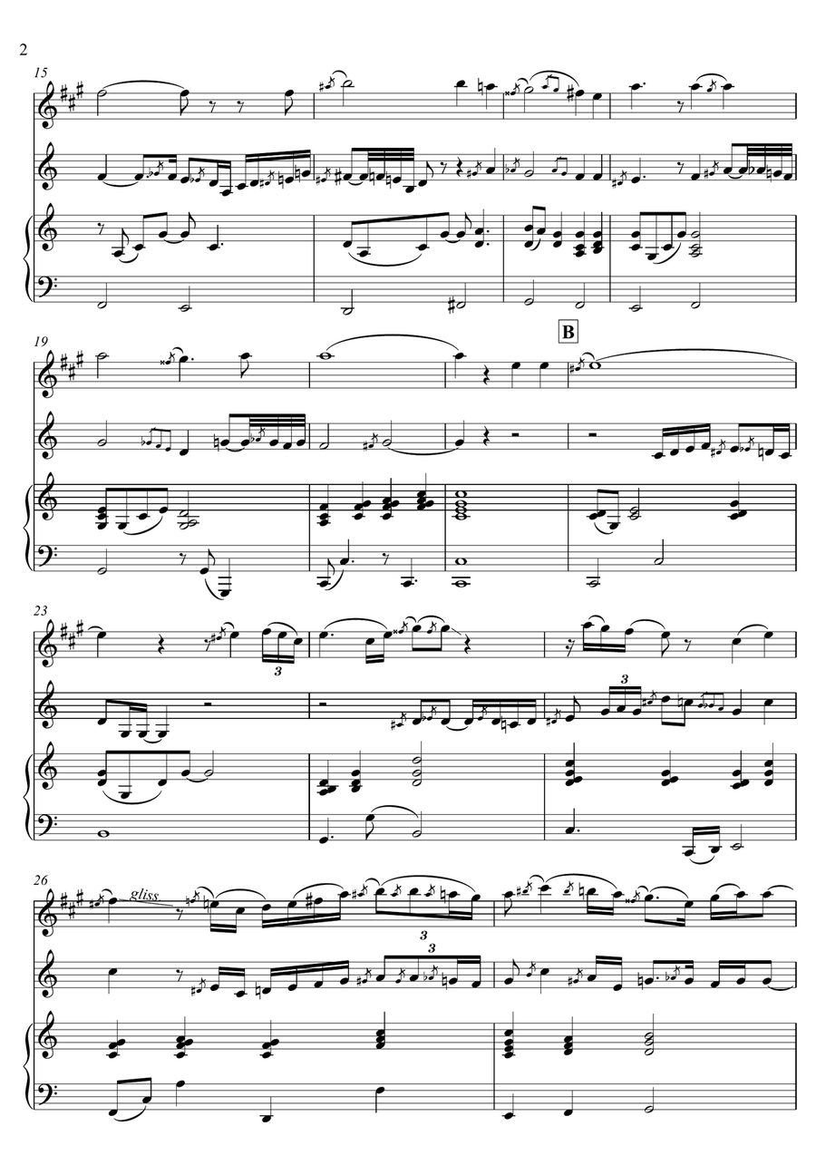 It is well with my soul - TRIO (Alto Sax, Violin & Piano) Chamber Music scores gallery preview page 2