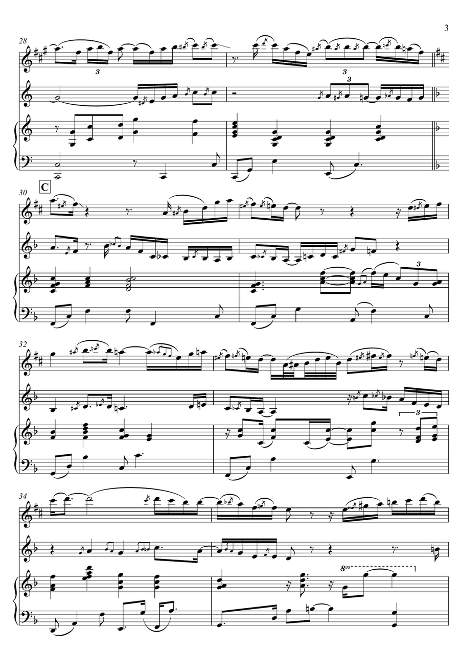 It is well with my soul - TRIO (Alto Sax, Violin & Piano) Chamber Music scores gallery preview page 3