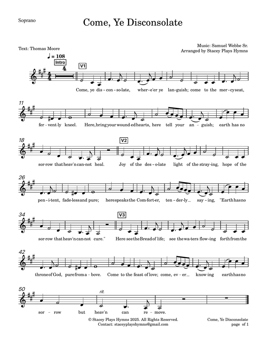 Come, Ye Disconsolate - Soprano Alto (Low Voice - Original Key) SA scores gallery preview page 2