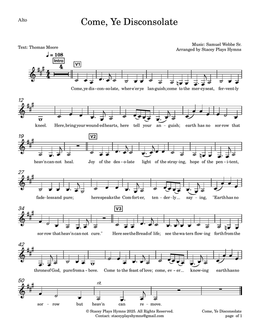 Come, Ye Disconsolate - Soprano Alto (Low Voice - Original Key) SA scores gallery preview page 3