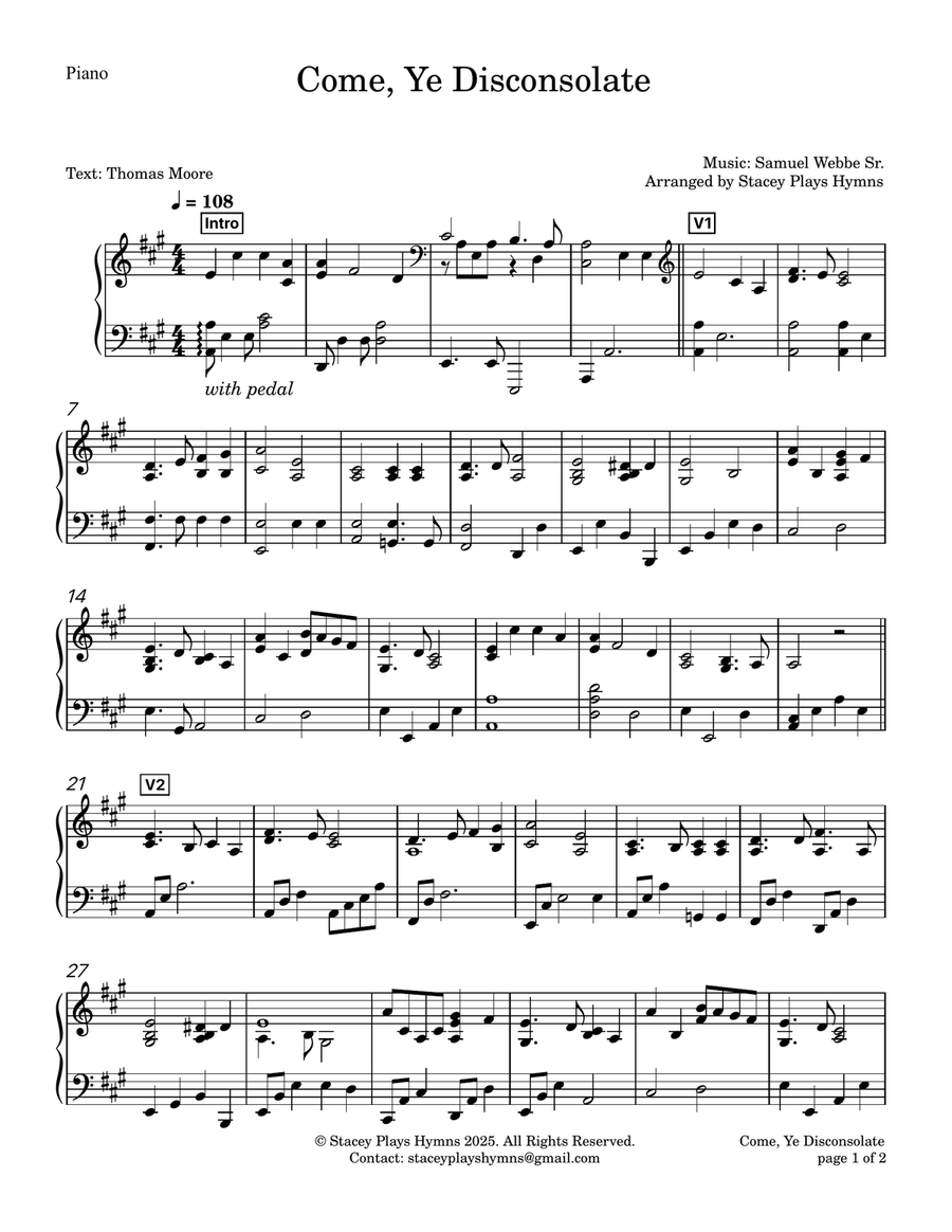 Come, Ye Disconsolate - Soprano Alto (Low Voice - Original Key) SA scores gallery preview page 4