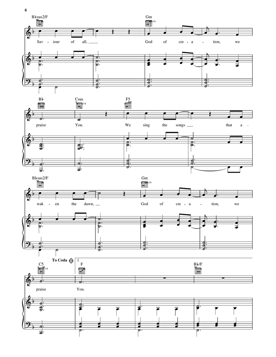 Awaken The Dawn Awaken The Dawn Piano, Vocal, Guitar scores gallery preview page 3