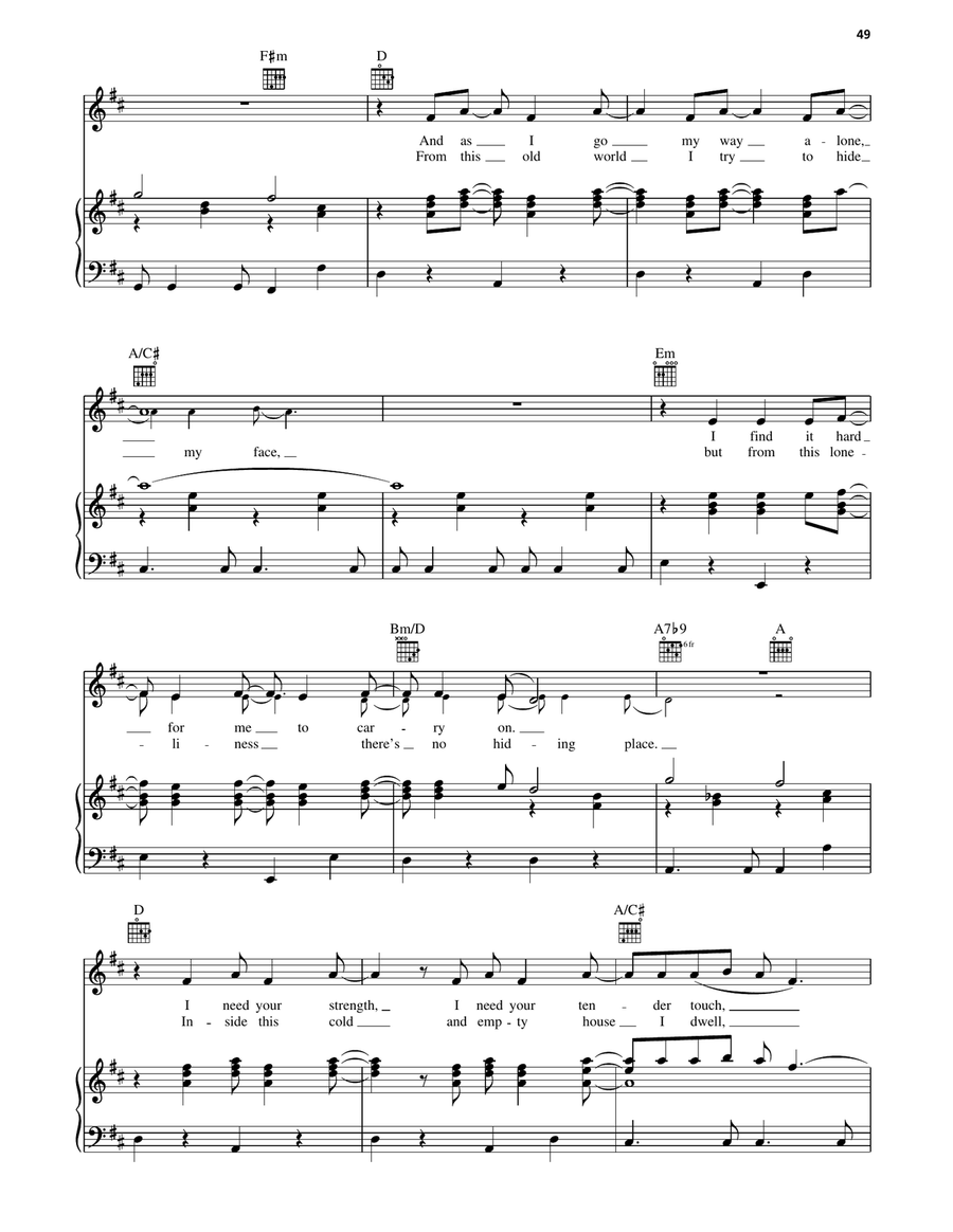 My World Is Empty Without You Piano, Vocal, Guitar scores gallery preview page 2