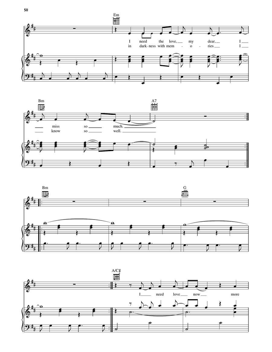 My World Is Empty Without You Piano, Vocal, Guitar scores gallery preview page 3