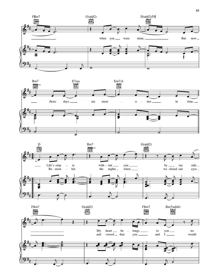 4 Seasons Of Loneliness 4 Seasons Of Loneliness Piano, Vocal, Guitar scores gallery preview page 2