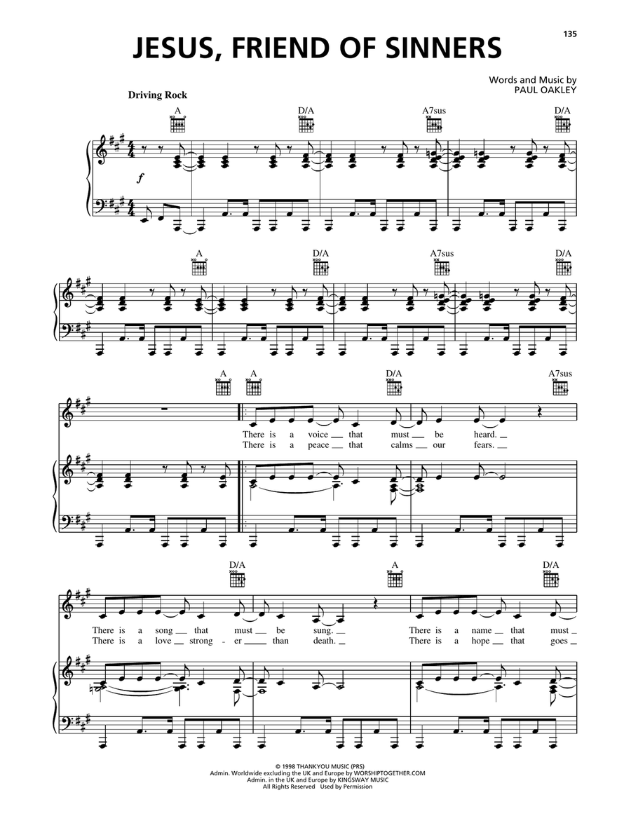 Jesus, Friend Of Sinners Jesus, Friend Of Sinners Piano, Vocal, Guitar scores gallery preview page 1