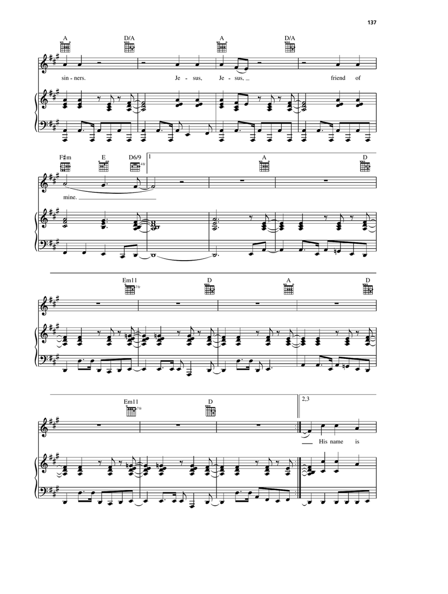 Jesus, Friend Of Sinners Jesus, Friend Of Sinners Piano, Vocal, Guitar scores gallery preview page 3