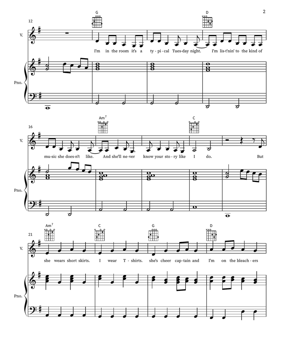You Belong With Me You Belong With Me Piano, Vocal scores gallery preview page 2