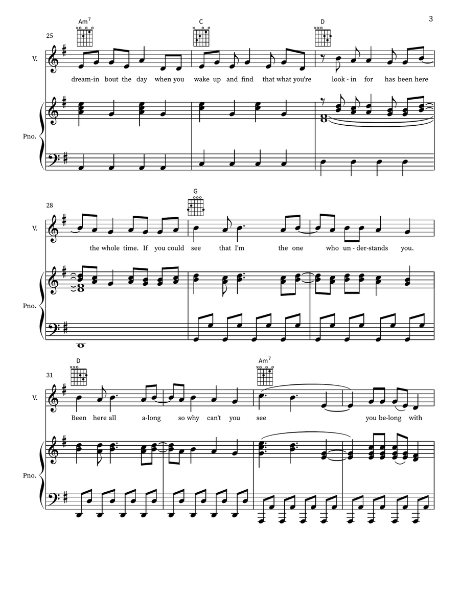 You Belong With Me You Belong With Me Piano, Vocal scores gallery preview page 3