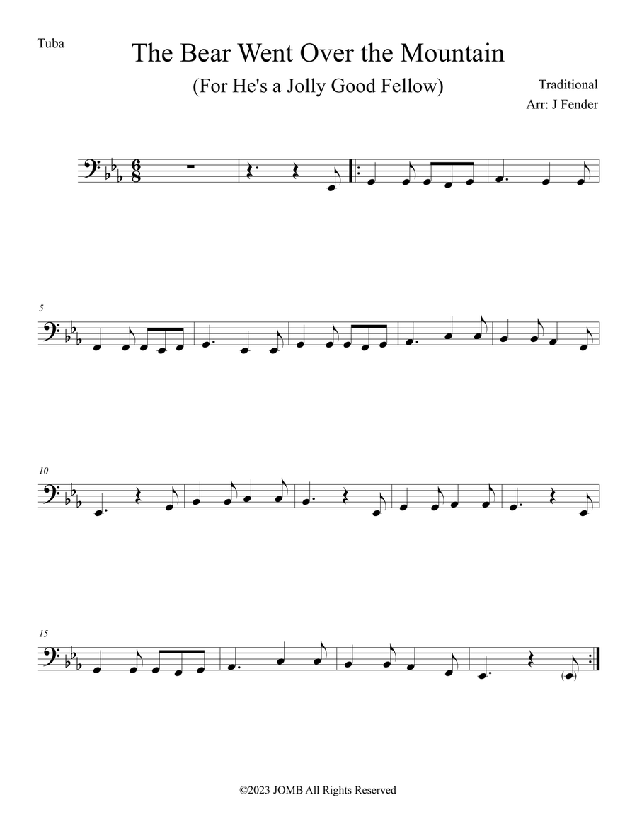 The Bear Went Over the Mountain (For He's a Jolly Good Fellow) Piano Method scores gallery preview page 1