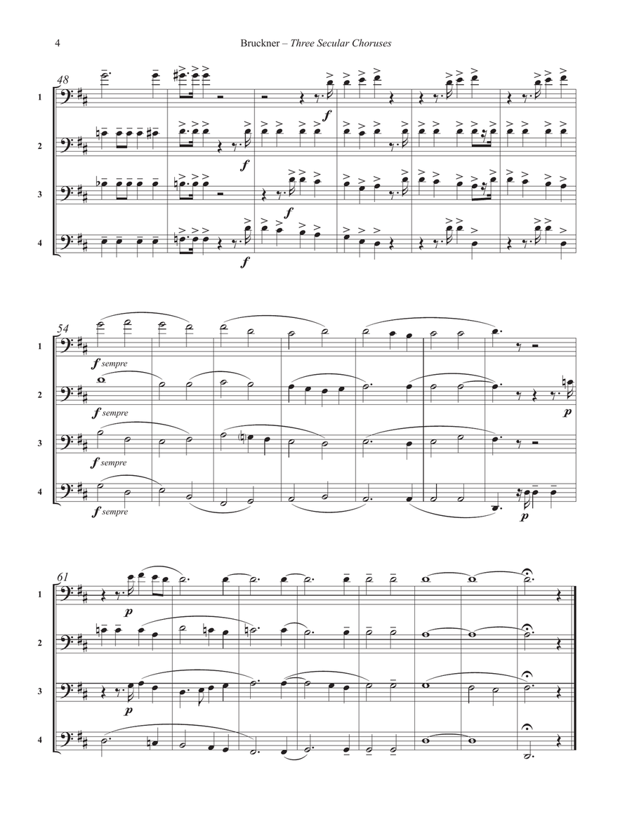 Three Secular Choruses for Four Trombones Brass Quartet scores gallery preview page 4