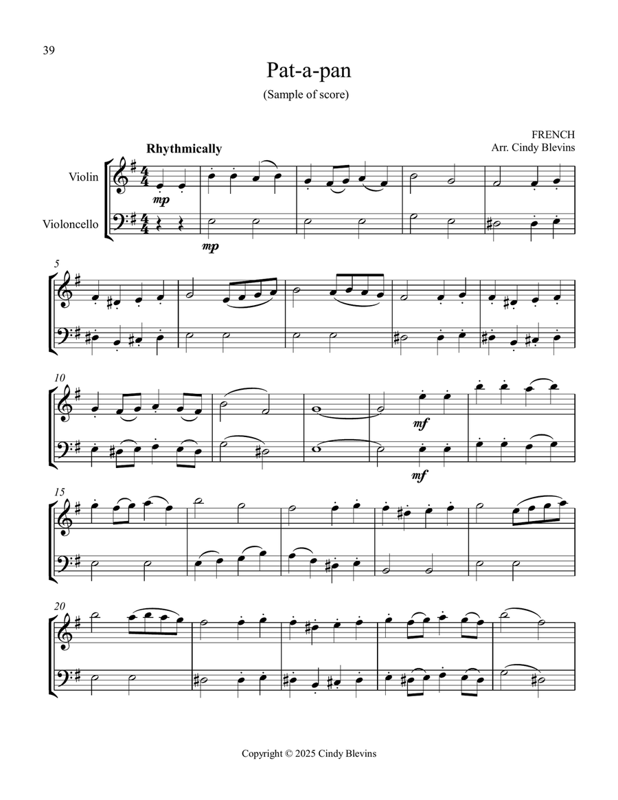 Violin and Cello for Christmas, Book 1 (12 Arrangements) String Duet scores gallery preview page 5