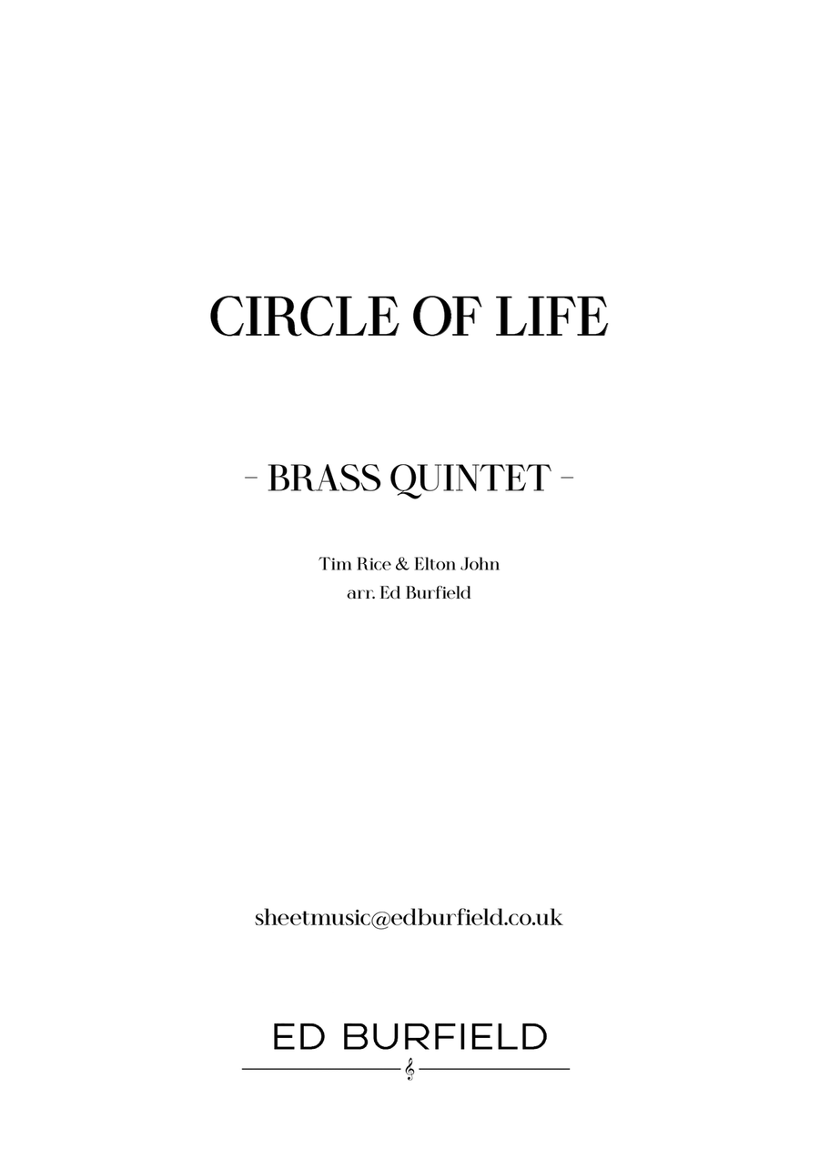 Circle Of Life Circle Of Life Brass Quintet scores gallery preview page 1