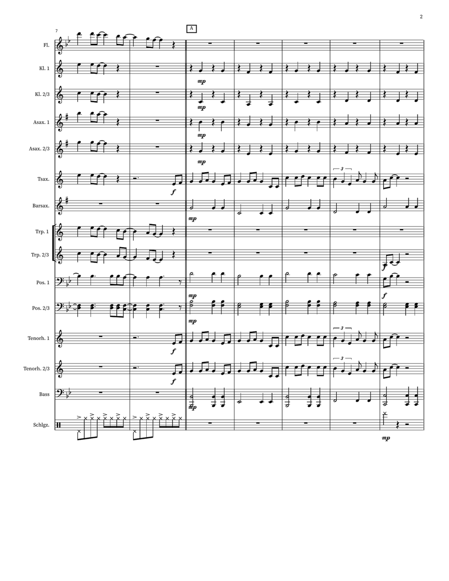 Medley: Bella Napoli with Quanto Costa, Sophia Loren, and Velocita Concert Band scores gallery preview page 2
