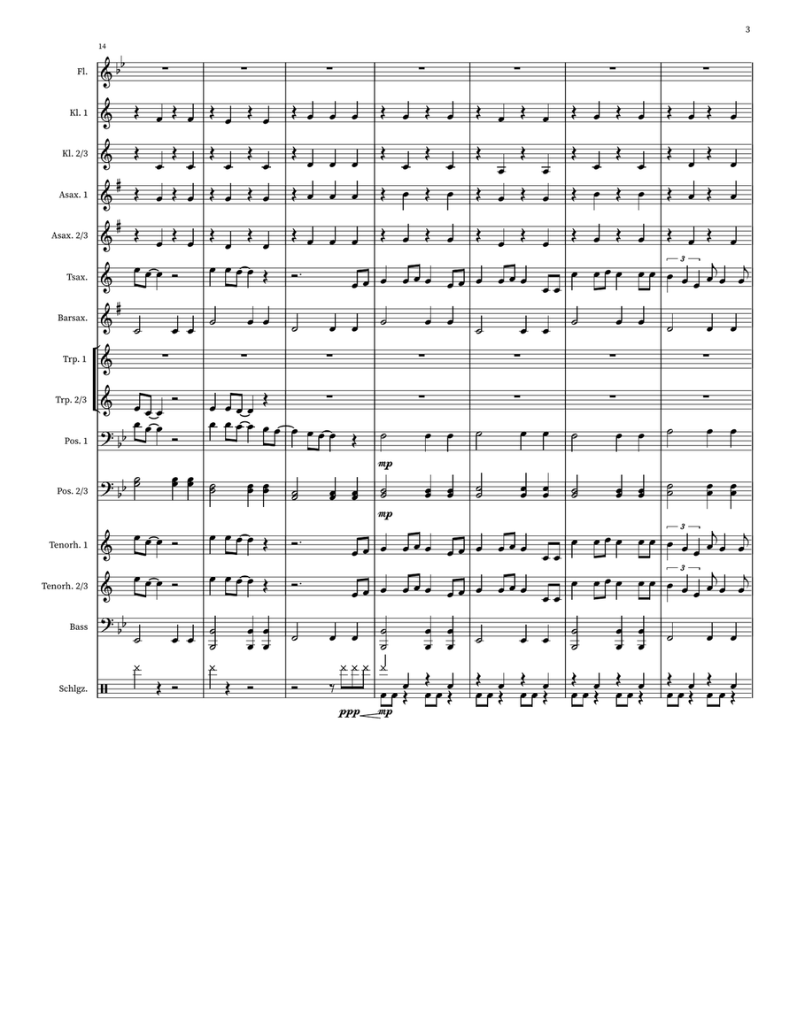 Medley: Bella Napoli with Quanto Costa, Sophia Loren, and Velocita Concert Band scores gallery preview page 3