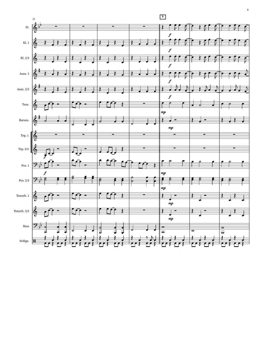 Medley: Bella Napoli with Quanto Costa, Sophia Loren, and Velocita Concert Band scores gallery preview page 4