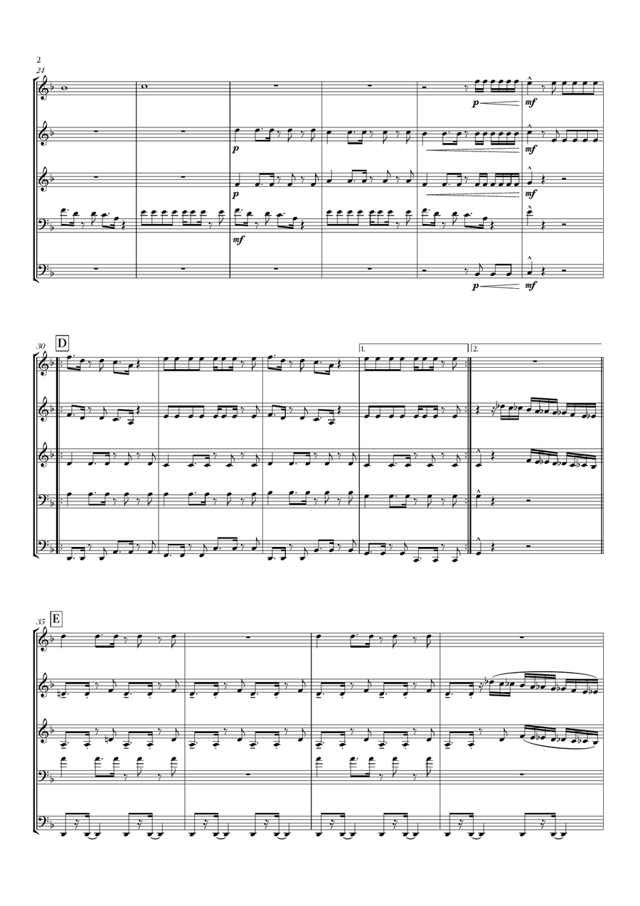 Freed From Desire Freed From Desire Brass Quintet scores gallery preview page 4