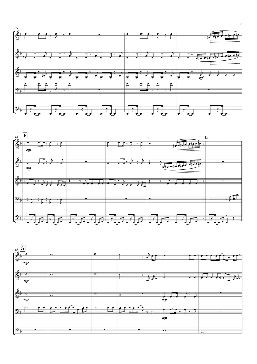 Freed From Desire Freed From Desire Brass Quintet scores gallery preview page 5