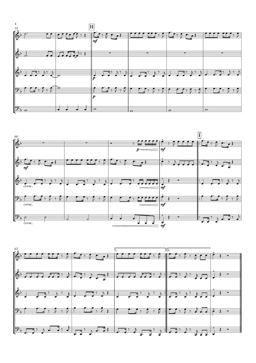 Freed From Desire Freed From Desire Brass Quintet scores gallery preview page 6