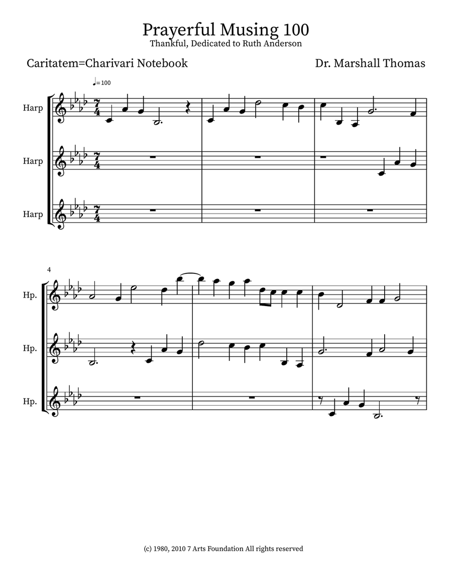 Prayerful Musing 100 Prayerful Musing 100 Small Ensemble scores gallery preview page 1
