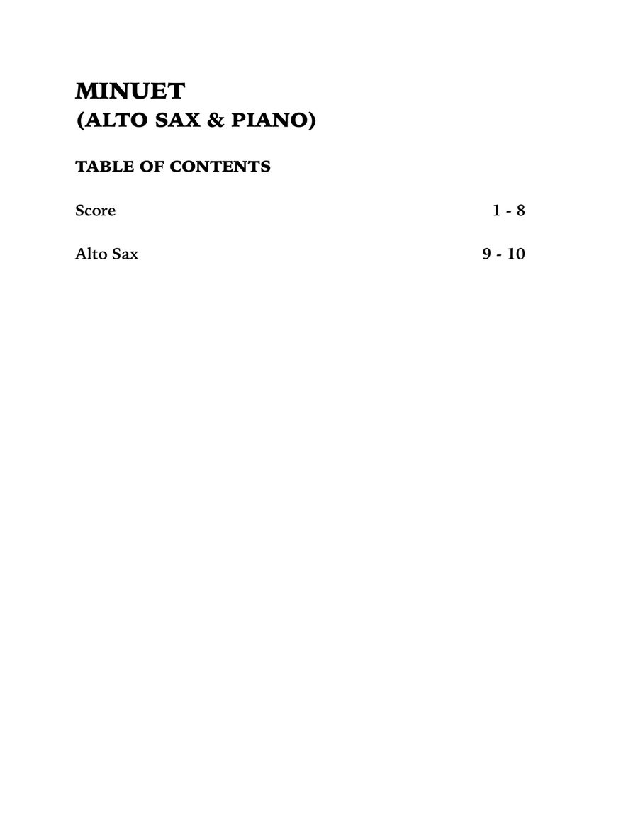 Minuet (Boccherini): Wedding Music for Alto Sax and Piano Alto Saxophone scores gallery preview page 4