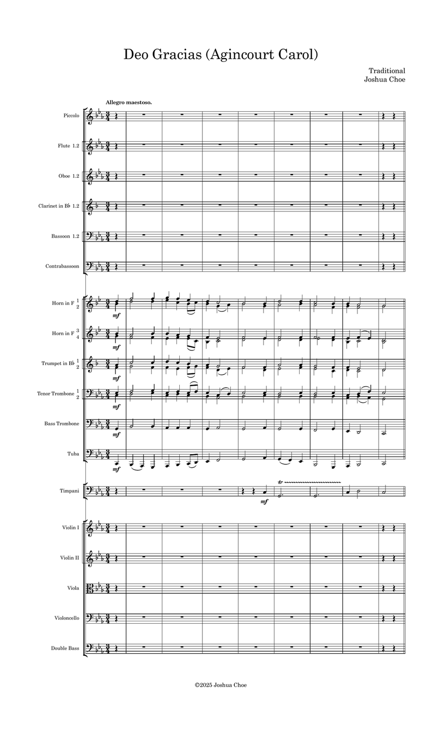 Deo Gracias (Agincourt Carol) Full Orchestra scores gallery preview page 3