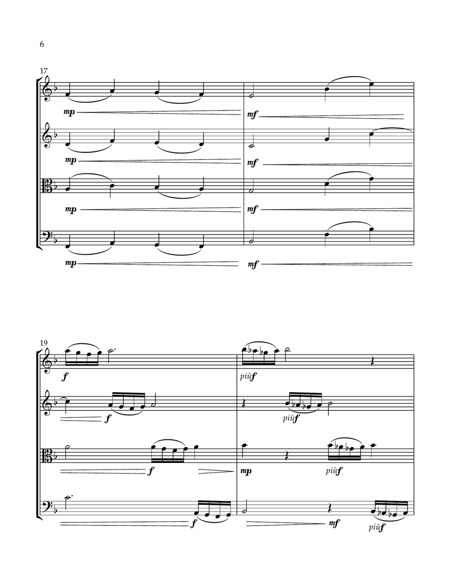 Variations on Ose Shalom String Quartet scores gallery preview page 6